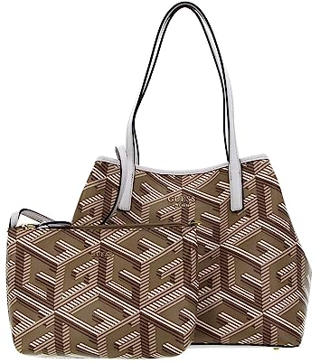 GUESS Women Vikky Large Tote Bag, Taupe-Logo