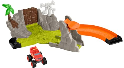 Fisher-Price Nickelodeon Blaze Slam & Soar Blaze - Actiongeladene Rennstrecke mit 3 Startmöglichkeiten und 3 Zerstörungszielen, für Kinder ab 3 Jahren, HRB31
