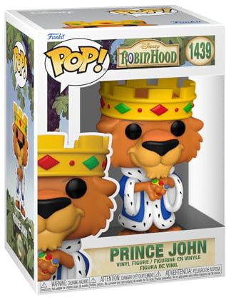 Funko POP! Disney: Robin Hood - Prince John | Offizieller Fanartikel und Merch - Vinyl Sammelfigur als Regal Deko - Geschenkidee zum Geburtstag für Fans und Sammler