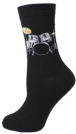Musikboutique Musik-Socken mit eigenwebtem Schlagzeug, 1 Paar (DE/NL/SE/PL, Numerisch, 43, 45, Regular, Regular)