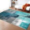 Teppich Abstrakte Kunst In TüRkis Und Grau, Teppich Kurzflor Vintage Cyan-Graffiti-Malerei, Teppich Wohnzimmer Waschbar Rutschfest - für Wohnzimmer, Eingangsbereich, Schlafzimmer - 140 x 200 cm