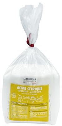 La Compagnie du Bicarbonate - Acide Citrique - Sachet 1kg - Nettoyant Multi-Usages, Détartrage Naturel des Machines à Laver, Anti-Calcaire, Cuisine, Cosmétique