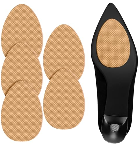 flintronic 5 Stück Anti Rutsch Sohle, rutschfeste selbstklebende Gummipads, Schuhsohlen Protektoren, Schuhboden- und Fersengeräuschreduzierungsaufkleber für Alle Größen (Khaki)