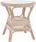 Krines Home Rattan Tisch Beistelltisch Landhaus Rattantisch mit Glasplatte Wohnzimmer Kaffetisch (Vintage Weiss, Ø65cm)