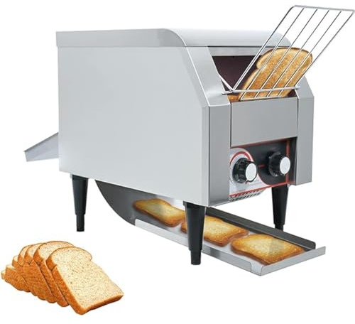 ALSUP Tostadora de Cinta transportadora 150Rebanadas/Hora Tostadora Comercial para Restaurante Horno Tostador de Acero Inoxidable para Restaurante,buffets,famliy Day,Camping