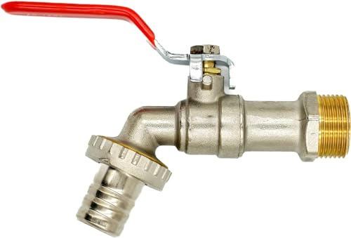Wasserhahn Garten 1 Zoll - Kugelhahn aus Messing mit PTFE-Kugeldichtung - Frostsicher Außenwasserhahn - Kugelauslaufhahn für die Wasserverteilung im Innen- und Außenbereich