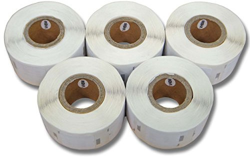 vhbw 5x Etiketten-Rolle 12mm x 24mm (1000 Etiketten) kompatibel mit Seiko Smart Label Printer SLP Pro Etiketten-Drucker