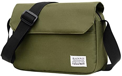 QWUVEDS Klassische Umhängetasche Nylon, Umhängetasche, Crossbody-Geldbörsen für Männer oder Frauen Transparente Taschen (Green, One Size)