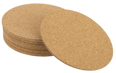 sourcing map 95mm(3.74) Round Coasters 2mm Thick Cork Cup Mat Pad for Tableware 12pcs