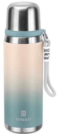 Stainless Steel Flask with Cup 700ml/23.6oz Vacuum Insulated Thermo Bottle Keep hot and Cold Water Bottles Coffee flasks.£¨Gradient Blue£©