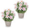 Arborus 2 STK Kunstblumen Tisch Deko Künstliche Blumen wie Echt im Topf Deko Blumen Klein 25 cm Künstliche Sauerklee Künstliche Plfanzen mit Blüten Kunstblumen Frühling Deko Wohnzimmer Deko Bad Deko