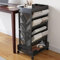 COVAODQ Bookshelf,Removable Mobile Bookshelf Trolley,Bookshelf small(Black)