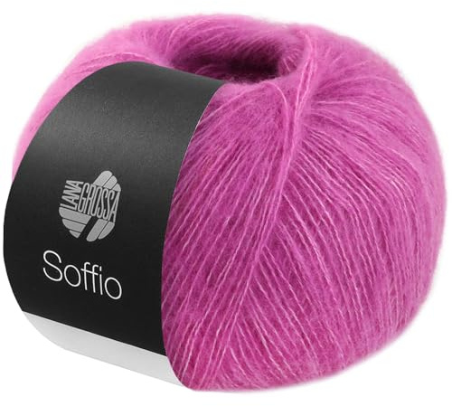 LANA GROSSA Soffio | Flauschiges Lace-Garn aus Merino- & Baumwolle mit 10% Kaschmir | Handstrickgarn aus 60% Schurwolle (Merino superfein), 30% Baumwolle (Bio) | 25g zum Stricken | 212m Garn FB 2