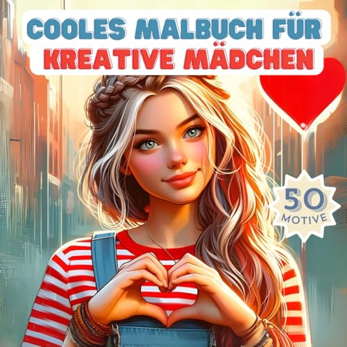 Cooles Malbuch für kreative Mädchen: Malbuch ab 10 Jahren für Mädchen | Das perfekte Geschenk für kreative Power-Girls