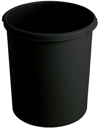PROREGAL SuperSparSet 4x Klassischer runder Papierkorb aus Kunststoff | 30 Liter | HxØ 41x37,5cm | Schwarz