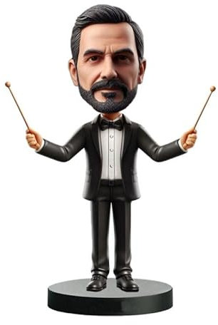 mydedor Individuelle Wackelkopf-Figur, individuelle Puppe, Musikinstrument, Spielpartner, benutzerdefinierter Wackelkopf, handgefertigter Wackelkopf, personalisierte Basis auf Ihrem Foto