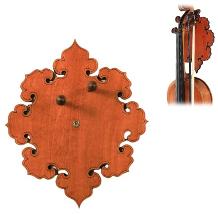 YWYLL Stilvolle Violinen-Wandhalterung aus Holz mit aufwendigem Muster – perfekt für Musikliebhaber und Sammler. Handgefertigt, einzigartige Geige inspirierte Kunst für jedermann