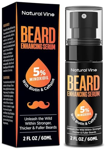 5% Minoxidil Beard Growth Oil for Men: Minoxidil for Men Beard Hair Regrowth Serum with Biotin and Caffeine - Unleash Your Wildness with Stronger Thicker Fuller Beard 2 FL OZ/60mL