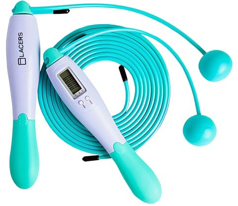 Lacers Petrolline Springseil – Verstellbare Fitness-Springseile für Männer, Frauen & Kinder 275cm Profi-Springseil für Cardio, CrossFit, Boxen & Training – Rutschfeste Griffe (Türkis)