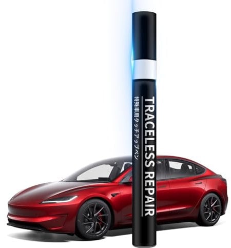 TOPABYTE Car Touch Up Paint for Tesla Model Y Model 3 Model S Model X Car Scratch Remover Scratch Repair Kit with Pen Tip & Brush Paint Pen, Red Multi-coat - PPMR