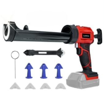 Pistole per sigillatura senza fili per batteria Milwaukee da 18 V, pistole elettriche per sigillatura con luce LED da 450 lm e 4 velocità regolabili, 300 ml, per cucina, bagno, finestra (non batteria)