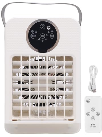 Yumili 3 -in -1 tragbarer Luftkühler mit Luftbefeuchter und Lüfter - 700 ml Tank, 6H -Kühlung, 3 Geschwindigkeiten und Nachtlicht - USB -persönliche Wechselstrom für Schlafzimmer,