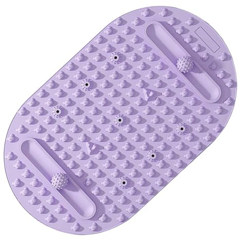 Doppelte Silikon-Massagematte, tragbares Entspannungsbrett, Stressabbau-Bodentrainer, große Massagematte mit Akupressurpunkten für Yoga zu Hause (Purple, One Size)