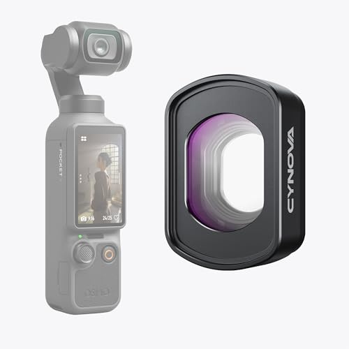 CYNOVA Osmo Pocket 4 Wide Angle Lens for DJI Osmo Pocket 4, Magnetic DJI Pocket 4 Wide Angle Lens with Pocket 4/3, 112° Ultra Wide Angle Aluminium Frame, Osmo Pocket 4/3/Xtra Muse Accessories