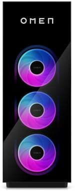 HP 0men Max 45L RTX 5090, Ryzen 7 9950X3D, 64 GB DDR5, SSD Gen4 de 4 TB, PC para juegos refrigerado por líquido con fuente de alimentación Platinum de 1200 W, WiFi 7, Windows 11 Pro, Thunderbolt 40