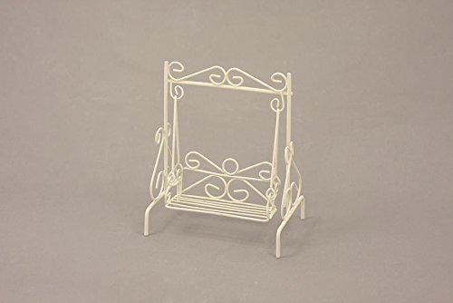 Unbekannt Miniatur Modell Minigarten, Hollywoodschaukel, weiß Höhe ca. 15cm