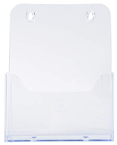 Exacompta - Réf. 75058D - 1 distributeur de prospectus sur table - 1 compartiment - Monobloc - Dimensions : Prof.17,3 x larg.7,3 x Haut.21,4 cm - Format à classer A5 - Cristal