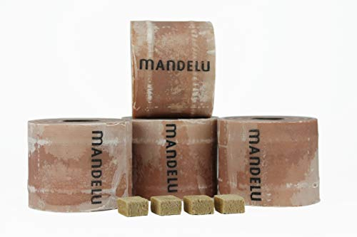Mandelu Wachsrollen 4 Stück aus 100% Recycling-Wachs mit Anzündwürfeln
