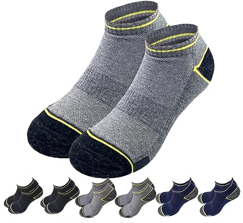 Lucchetti Socks Milano Calze da Lavoro Estive Uomo Corte Fantasmini Uomo Cotone Calzini Uomo Corti alla Caviglia Traspiranti e Rinforzati Soletta in Spugna (6 Paia, 43-46)