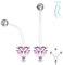 Tata Gisèle Piercing Nombril en Acier Chirurgical 316 L et Bioflex - Spécial Femme Enceinte - Oxyde de Zirconium Coeur Serti Acier Argenté - 25 mm (Rose)