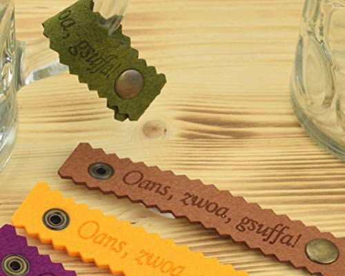 Henkelband 'Oans, zwoa, gsuffa!' - Oktoberfest Maß Maßkrugband - Farbe wählbar - 1 Stück