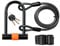 Efoxcity Bike U Lock with Cable - Heavy Duty Bicycle U-Lock - Black - Key Lock - U Shape - Easy to Use - Durable - For Road/Mountain/Folding Bikes/Motorcycles