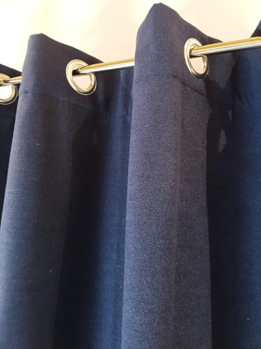 NOVUM fix Filzvorhang mit Ösen Softfilz Thermovorhang Kälteschutz Türvorhang Raumteiler Übergardine Dunkelblau Energiesparer (138x325cm(BxH))
