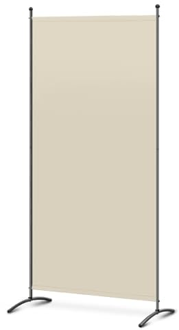 Angel Living Paravent 1 Panel Room Divider Protective Screen Wall Room Partition for Offices, Balcony, Bedroom, Outdoor Garden 81 x 180 cm Beige