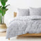 BEDSURE Bettwäsche 200x220 3teilig Bettbezug - Bettwäsche-Sets 200 x 220 cm mit 2 Kissenbezüge 80x80 cm, ÖKO-TEX Wendebettwäsche Bedding Gitter Grau Muster für Doppelbett mit Reißverschluss