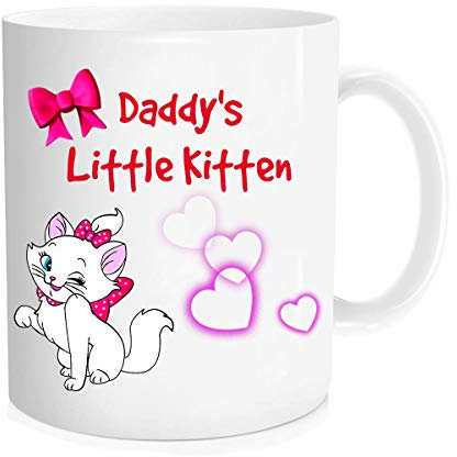 Funny coffee Mug - Daddy's little kitten Mug,Best Cat Dad Ever Mug，For Men, Dad, New Dad, Father from Daughter Son Mugs - 11 oz Novelty Mug