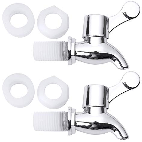 JanJean Push Style Spigot Plastic Finished Spigots Faucet Tap Replacement for Beverage Dispenser Carafes Homebrew Barrel Fermenter Wine Beer Juice Type A 17mm