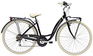 Fahrrad für Damen, 28 Zoll, Panda, Shimano, 6 V, Schwarz