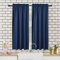 CAROMIO Wasserabweisende Scheibengardinen Modern Halbe Cafe Küchen Scheibengardinen Geprägte Musterstruktur Kurzgardine Kurzstores für Kleinfenster Vorhang Kurz, 2 x B 76 cm x H 114cm, Blau, 2er Set