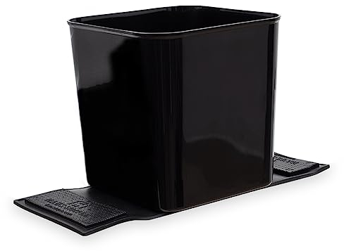 HAUSSIMPLE Car Trash Bin Spill Proof Plastic Rubbish Bins Auto Garbage Container Basket Bin Organizer 1.4 Gallon with Stability Flap for Cars and Trucks (Black without Trash Bags)