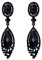Clearine Ohrclips lang Damen Hochzeit Party Kristall Tropfen Chandelier Dangle Ohne Ohrlöcher Schwarz Ton