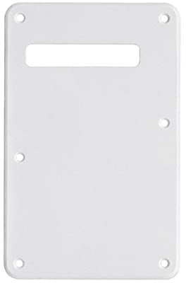 Guitar Anatomy Strat Stratocaster Electric Guitar Back Plate Trem Tremolo cover USA MEX FIT - White (Single Ply)