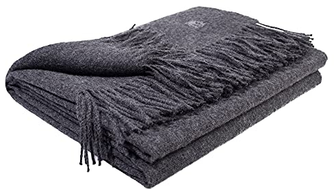 Zoeppritz Decke in der Farbe: Dunkelgrau, aus Alpacawolle hergestellt, Größe: 130x200 cm, 500050-960-130x200