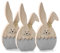 Logbuch-Verlag 3 Hasen Figuren aus Holz Natur schwarz-weiß Osterhase Deko Ostern 14 cm gestreift Hasenfigur Geschenk