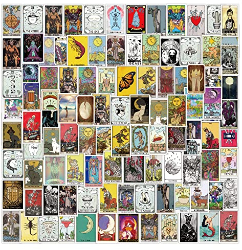 AUCEKO Anime-Cartoon Tarot-Laptop-Vinyl-Aufkleber, 110 Stück, Wasserdicht, Multicolor, Cartoon, Sticker, Aufkleber für Auto, Stoßstange, Skateboard, Gepäck, Laptop, Wasserflasche, etc.