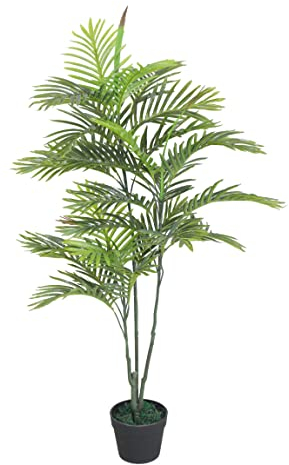 Spetebo Kunstpflanze im Blumentopf 120cm - Palme L - Künstliche Deko Pflanze - Kunst Blume Zimmerpflanze Baum